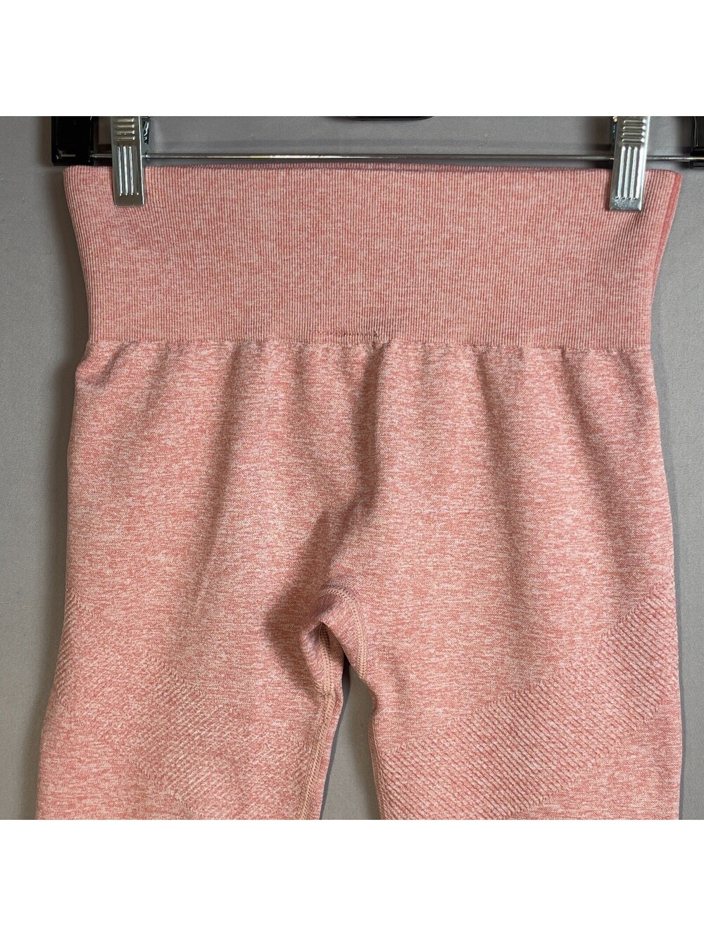 ACTA Seamless High Waist Leggings Women's S Coral Pink Perforated Gym Yoga